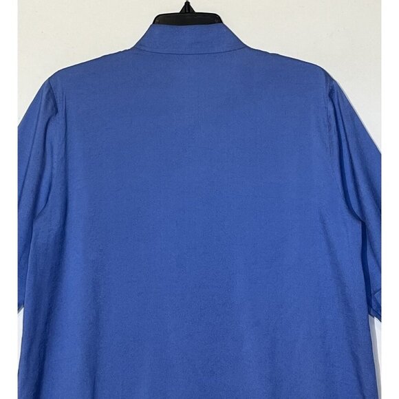 New Eileen Fisher Blue 100% Silk Button Oversized Shirt Blouse Top - Picture 10 of 10